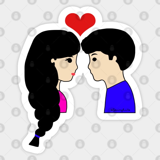 Cute Couple Love Cartoon Sticker by faiiryliite